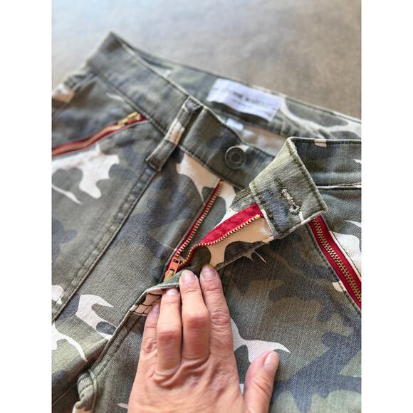 Étienne Marcel Structured Camo Cargo Slim Fit Jeans — Red Zipper Detail Sz. 24 - Picture 4 of 11